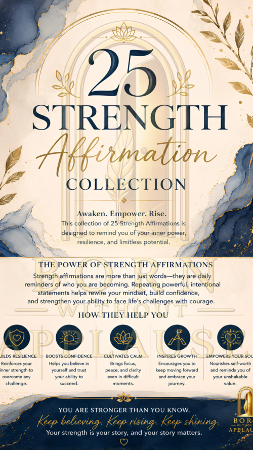 Strength affirmation collection Strength Affirmation Cards: 25 Printable Digital Cards